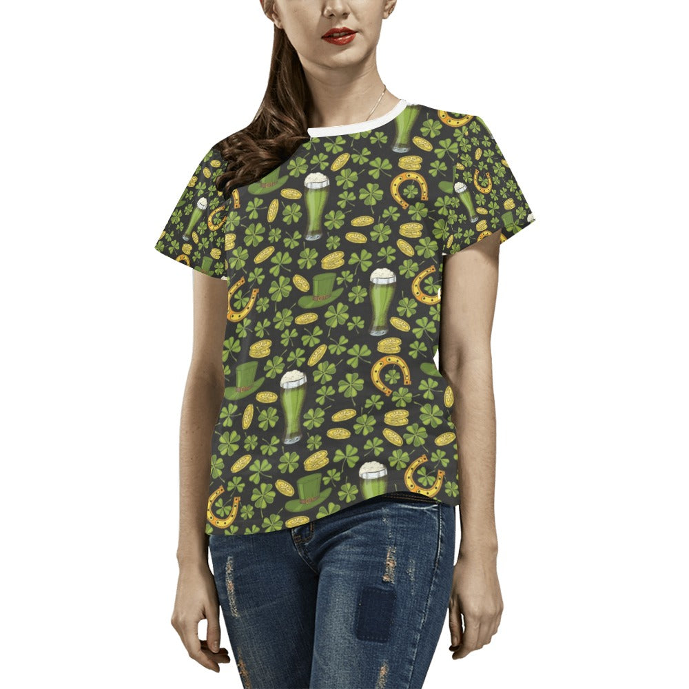 St Patricks Day Print Design LKS307 Women's  T-shirt