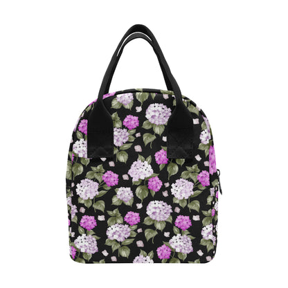 Hydrangea Pattern Print Design HD011 Insulated Lunch Bag
