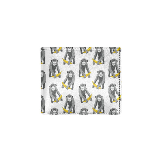 Chimpanzee Pattern Print Design 05 Men's ID Card Wallet