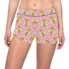 Bee Pattern Print Design BEE07 Yoga Shorts