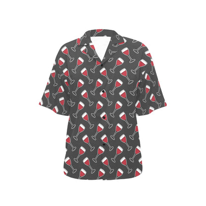 Wine Print Design LKS308 Women's Hawaiian Shirt