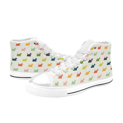 Scottish Terriers Print Design LKS305 High Top Women's White Shoes