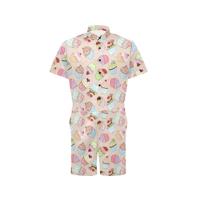 Cupcake Pattern Print Design CP06 Men's Romper