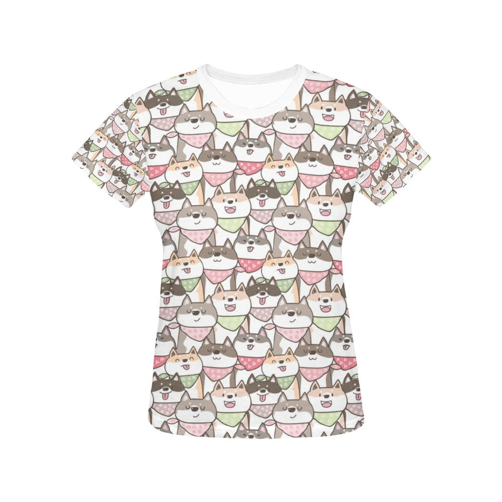Shiba Inu Print Design LKS305 Women's  T-shirt