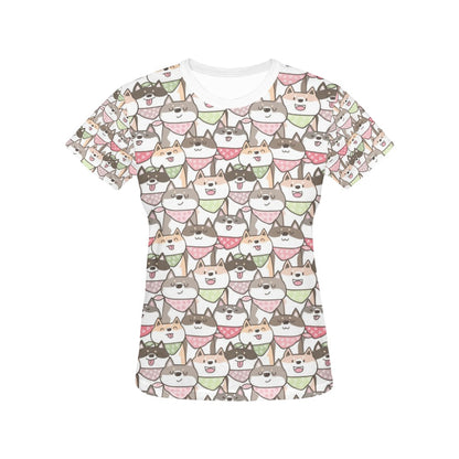 Shiba Inu Print Design LKS305 Women's  T-shirt