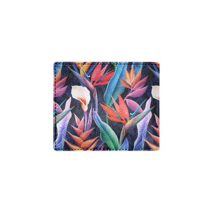 Tropical Flower Pattern Print Design TF023 Men's ID Card Wallet