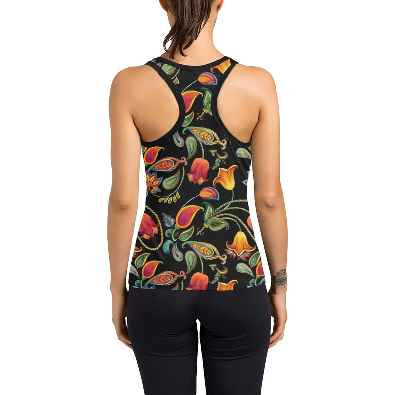 Tulip Boho Pattern Print Design TP09 Women's Racerback Tank Top