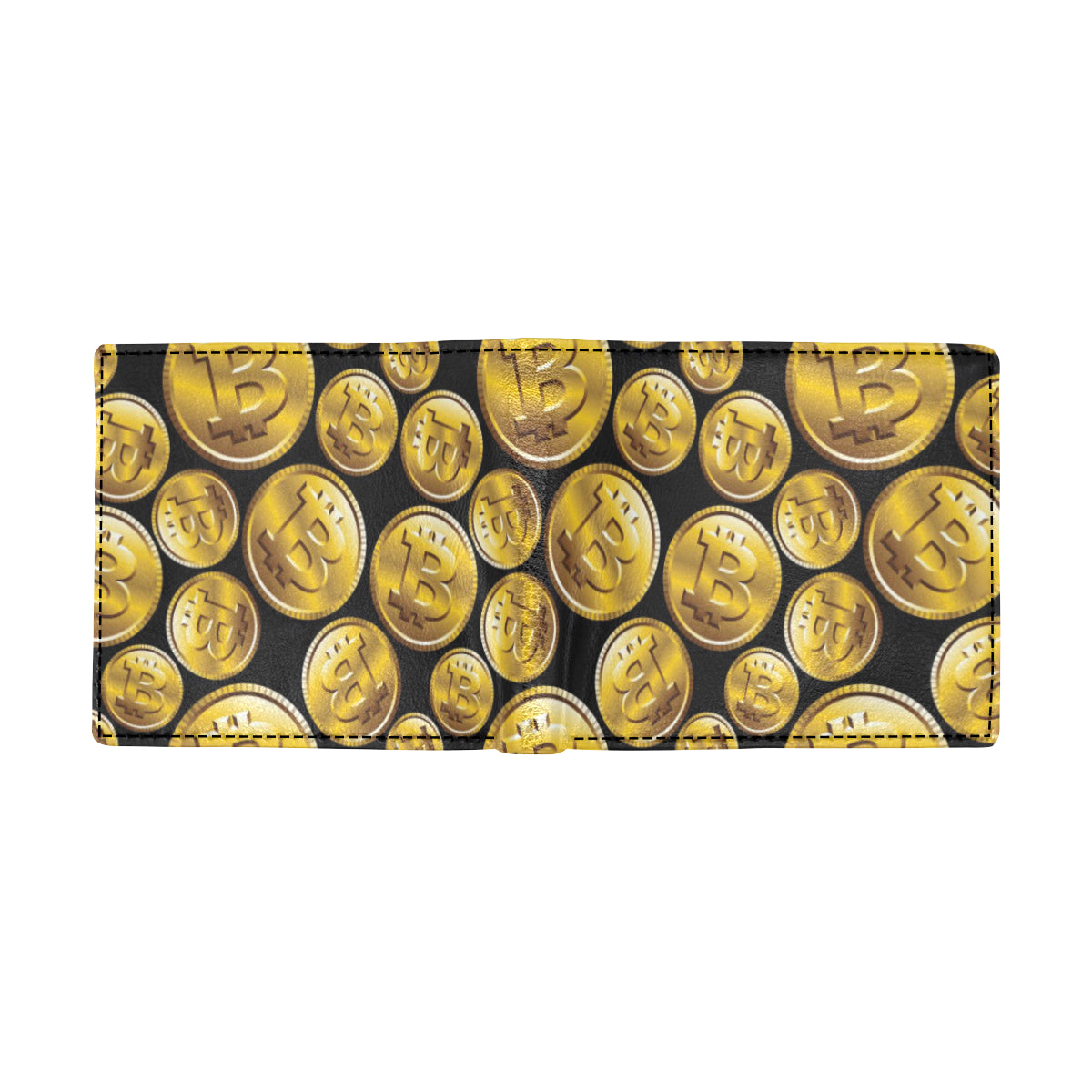 Bitcoin Pattern Print Design DO05 Men's ID Card Wallet