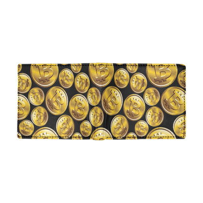 Bitcoin Pattern Print Design DO05 Men's ID Card Wallet