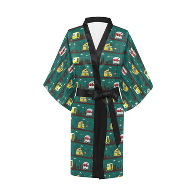 Camper Pattern Print Design 05 Women's Short Kimono