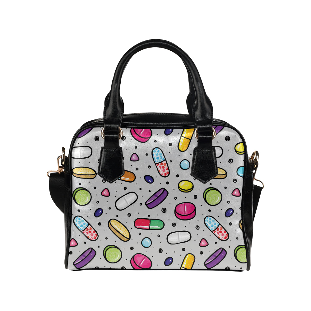 Pill Pattern Print Design A04 Shoulder Handbag