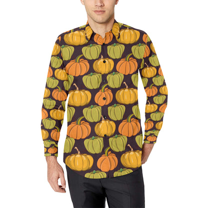 Pumpkin Pattern Print Design A01 Men's Long Sleeve Shirt