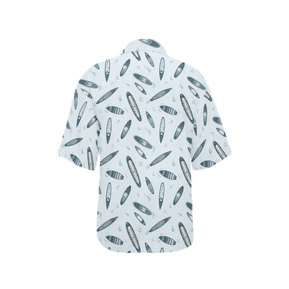 Surfboard Print Design LKS306 Women's Hawaiian Shirt