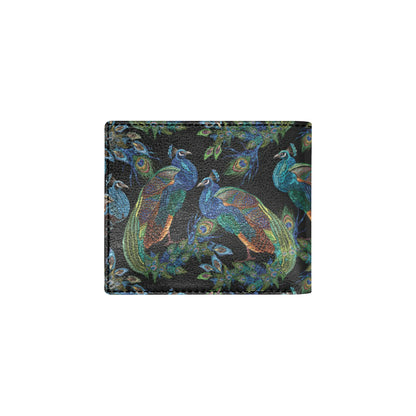 Peacock Pattern Print Design A04 Men's ID Card Wallet