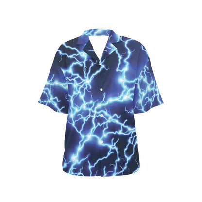 Lightning Thunder Pattern Print Design 04 Women's Hawaiian Shirt
