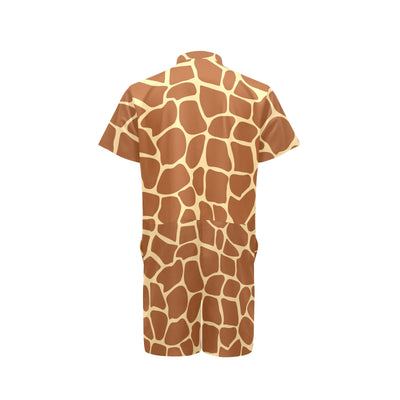 Giraffe Texture Print Men's Romper