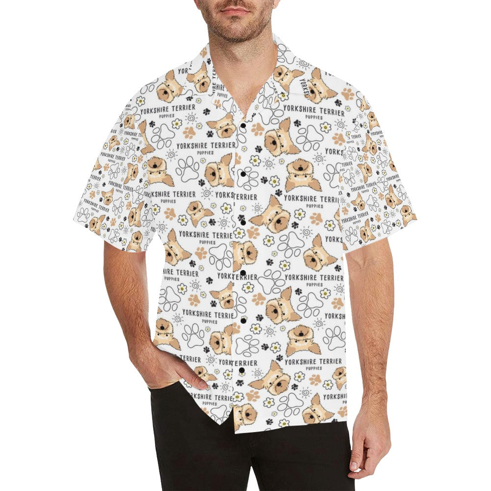 Yorkshire Terriers Print Design LKS308 Men's Hawaiian Shirt