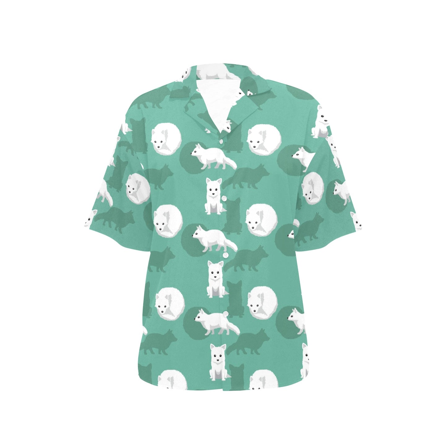 Arctic Fox Pattern Print Design Women's Hawaiian Shirt