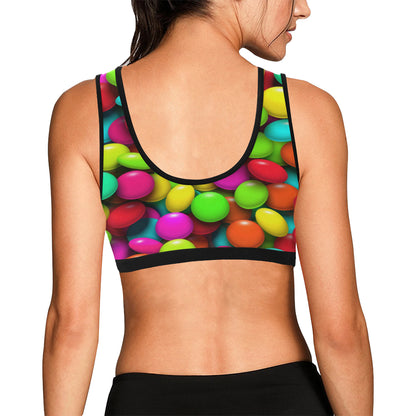 Candy Pattern Print Design CA03 Sports Bra