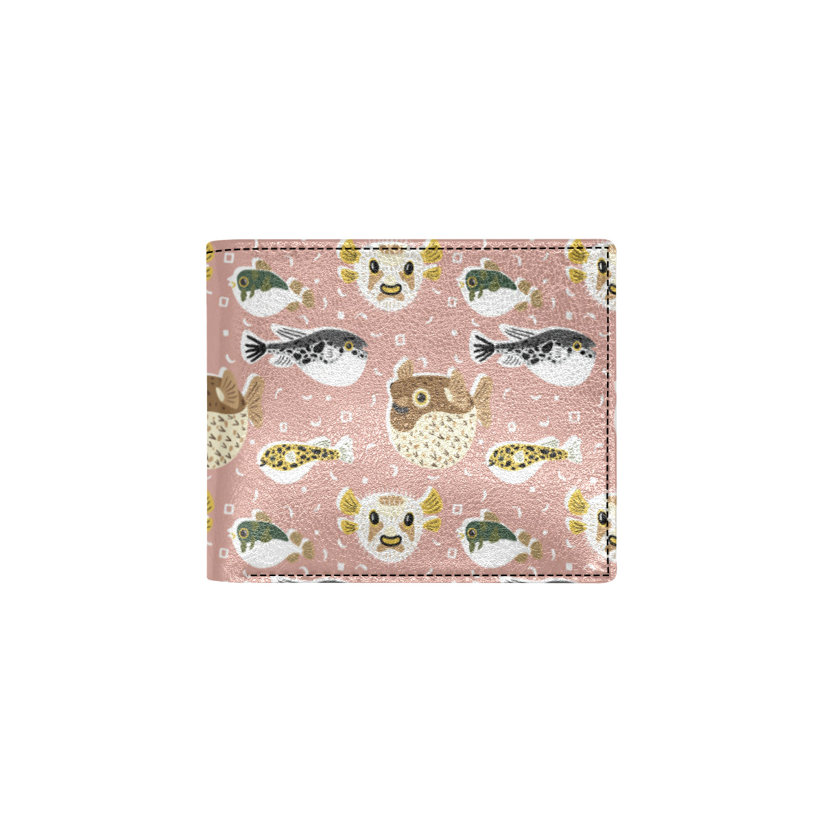 Fugu Cute Pattern Print Design 01 Men's ID Card Wallet