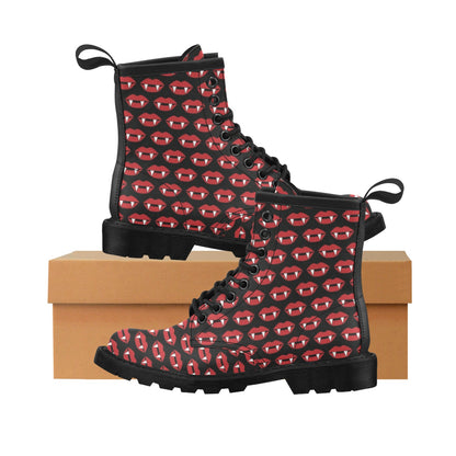 Vampire Lips Print Design LKS302 Women's Boots