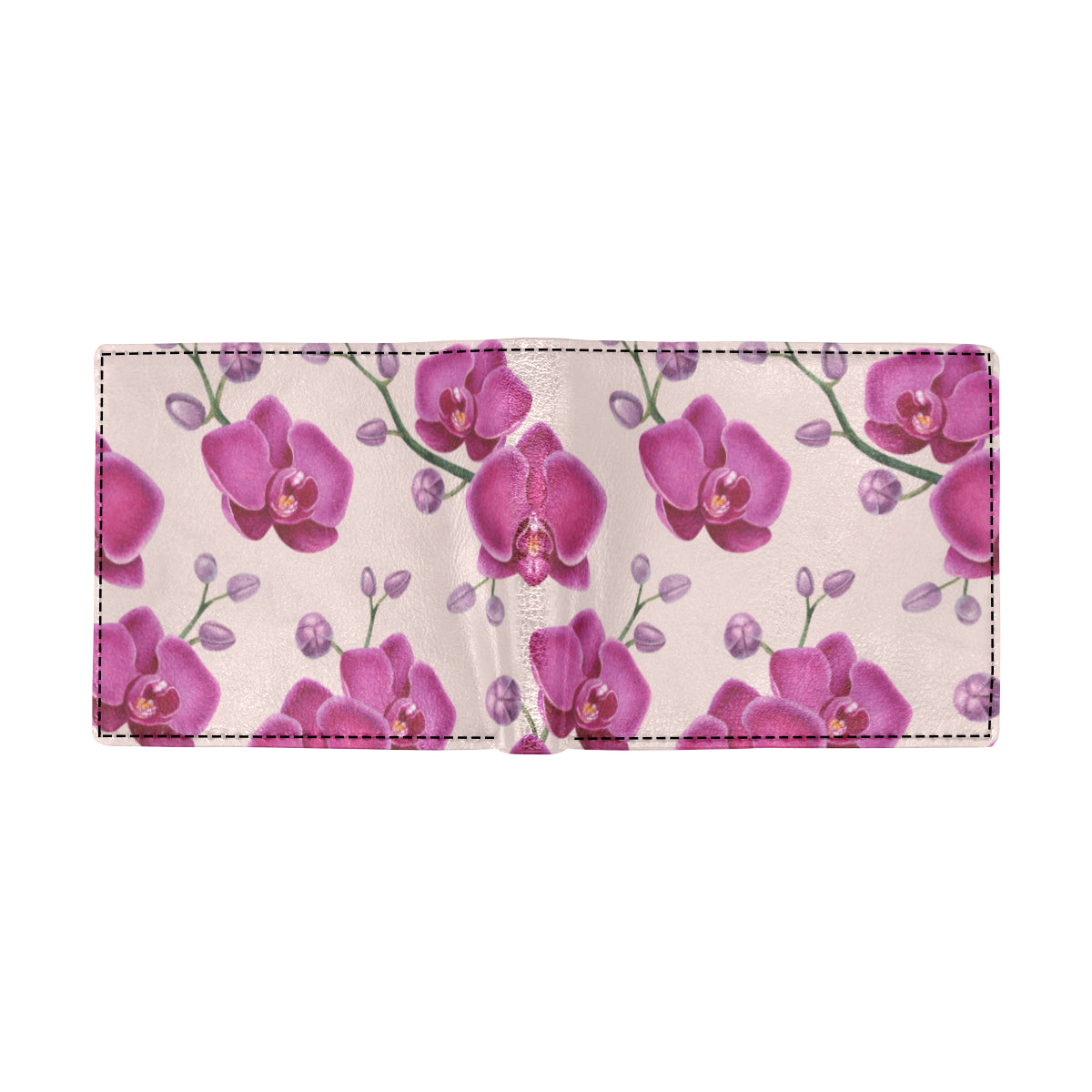 Orchid Pattern Print Design A02 Men's ID Card Wallet