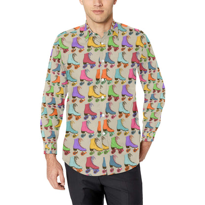 Roller skate Pattern Print Design A01 Men's Long Sleeve Shirt