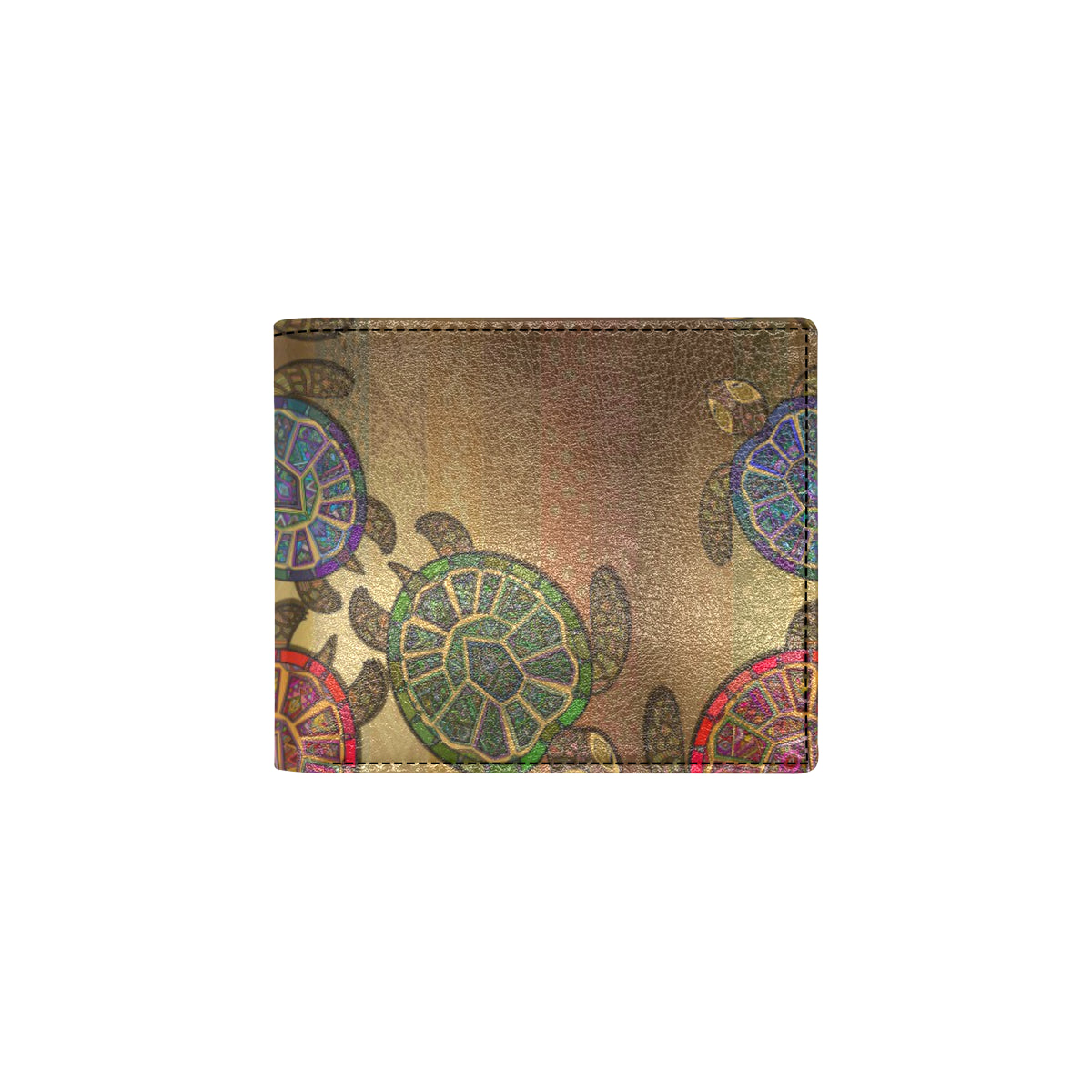 Sea Turtle Tribal Colorful Men's ID Card Wallet