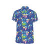 Angel Little Pattern Print Design 02 Men's Short Sleeve Button Up Shirt