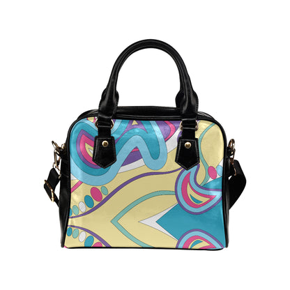 Funky Retro Pattern Print Design A01 Shoulder Handbag
