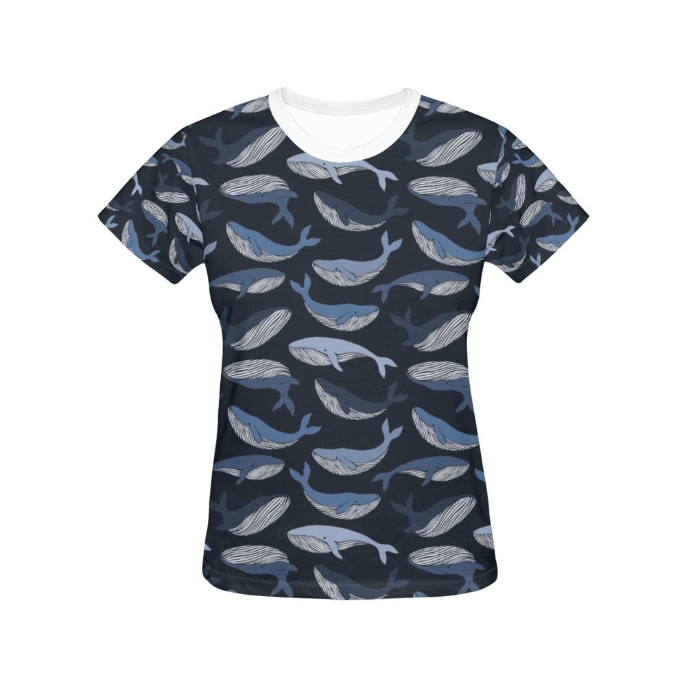 Whale Print Design LKS301 Women's  T-shirt