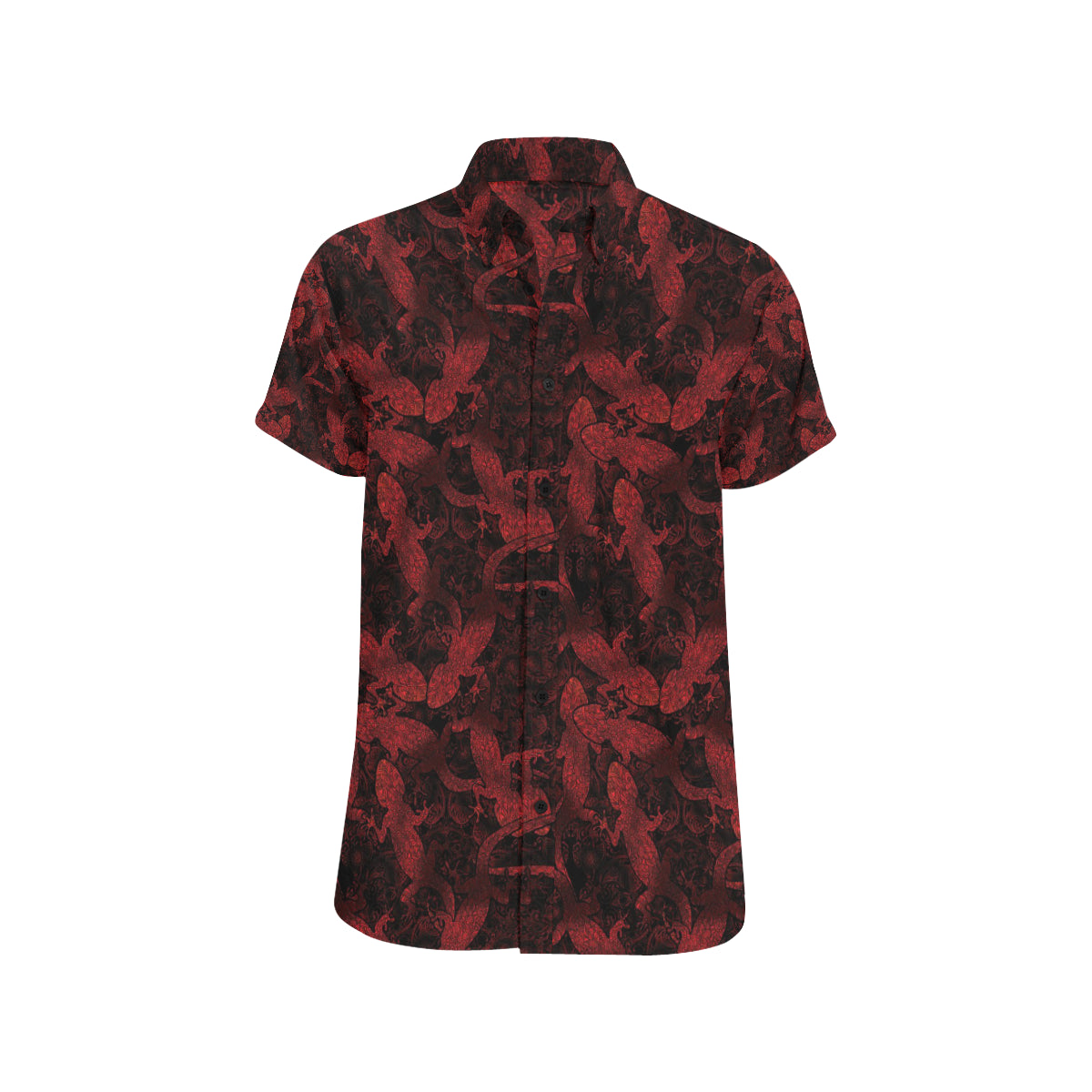 Gecko Pattern Print Design 04 Men's Short Sleeve Button Up Shirt