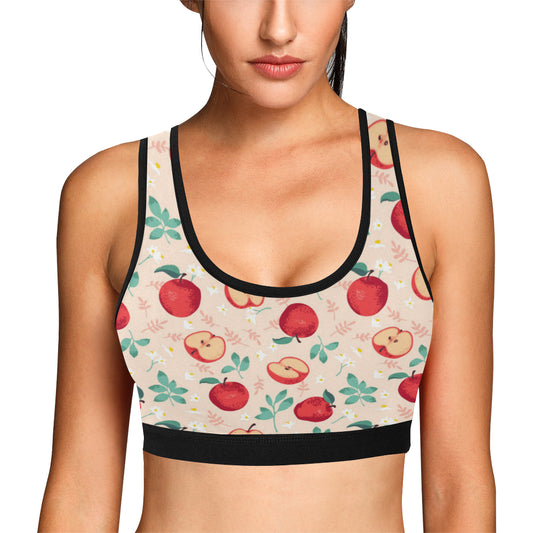 Apple Pattern Print Design AP06 Sports Bra