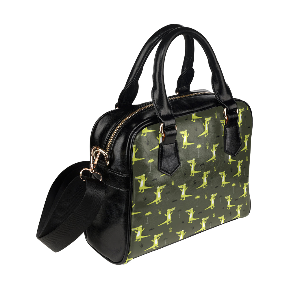 Alligator Pattern Print Design 05 Shoulder Handbag