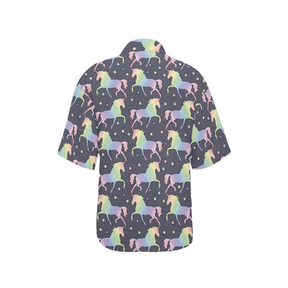 Rainbow Pattern Print Design A05 Women's Hawaiian Shirt