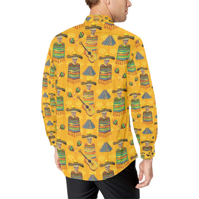 Maracas Mexican Style Pattern Print Design 02 Men's Long Sleeve Shirt