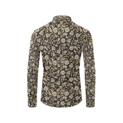 Brocade Pattern Print Design 03 Men's Long Sleeve Shirt