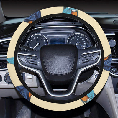 Kingfisher Bird Pattern Print Design 04 Steering Wheel Cover with Elastic Edge