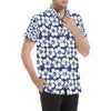 Hibiscus Pattern Print Design HB013 Men's Short Sleeve Button Up Shirt