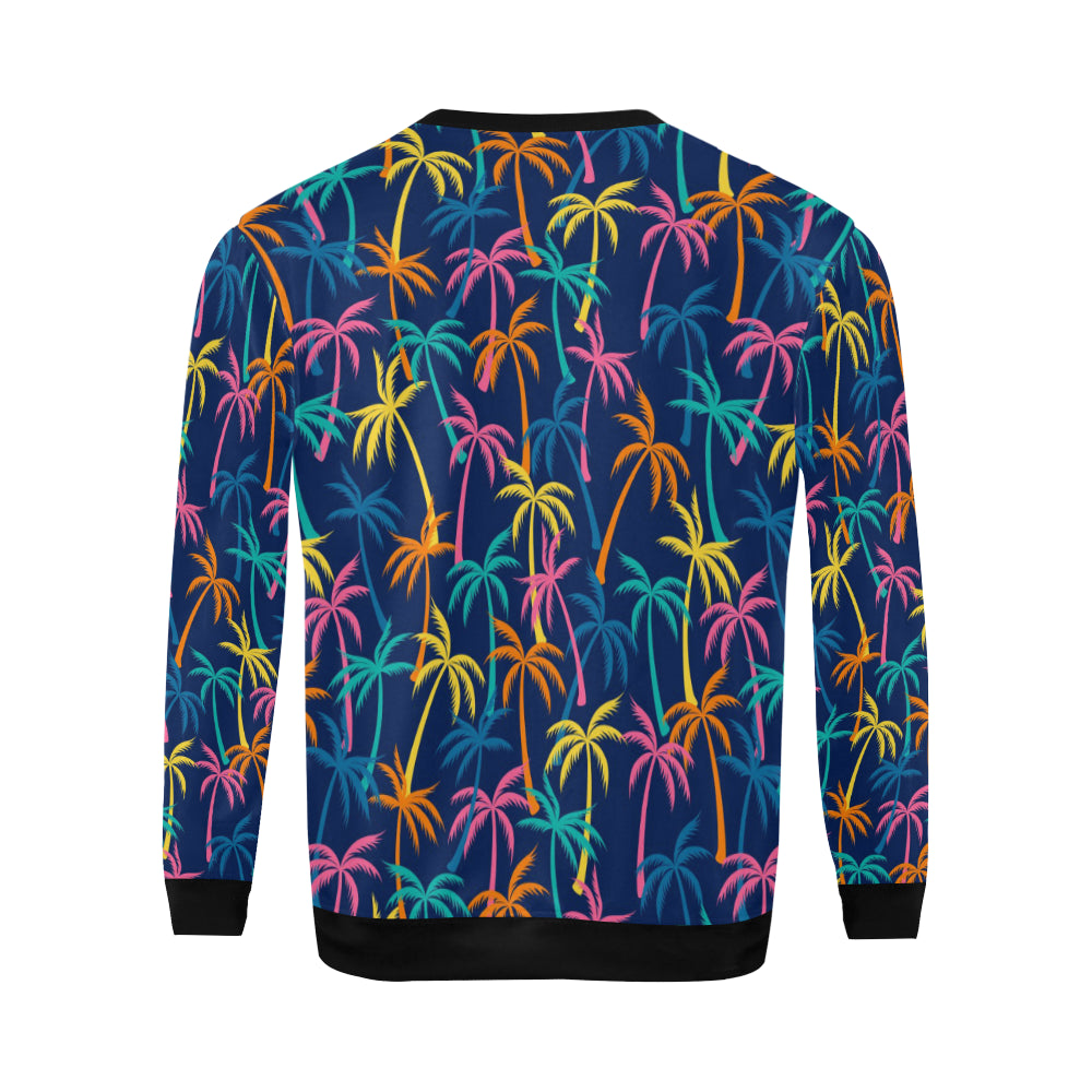 Palm Tree Pattern Print Design PT013 Men Long Sleeve Sweatshirt