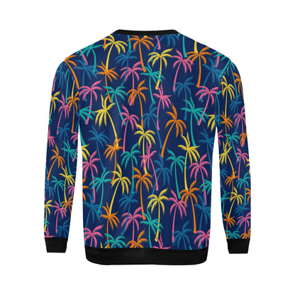 Palm Tree Pattern Print Design PT013 Men Long Sleeve Sweatshirt