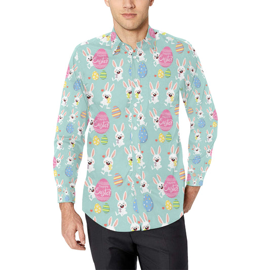 Easter Eggs Pattern Print Design RB014 Men's Long Sleeve Shirt