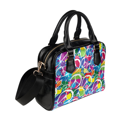 Peace Sign Colorful Pattern Print Design A02 Shoulder Handbag