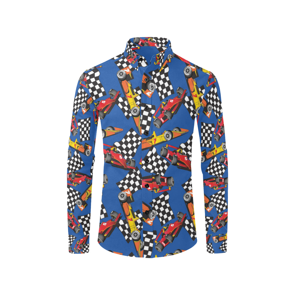 Racing Pattern Print Design A01 Men's Long Sleeve Shirt