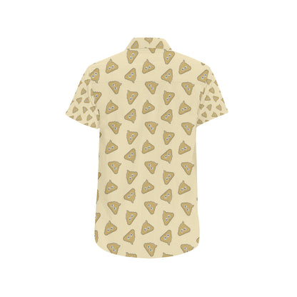 Poop Emoji Pattern Print Design A02 Men's Short Sleeve Button Up Shirt