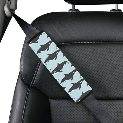 Killer Whale Pattern Print Design 01 Car Seat Belt Cover