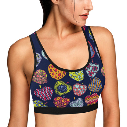 Apple Pattern Print Design AP05 Sports Bra