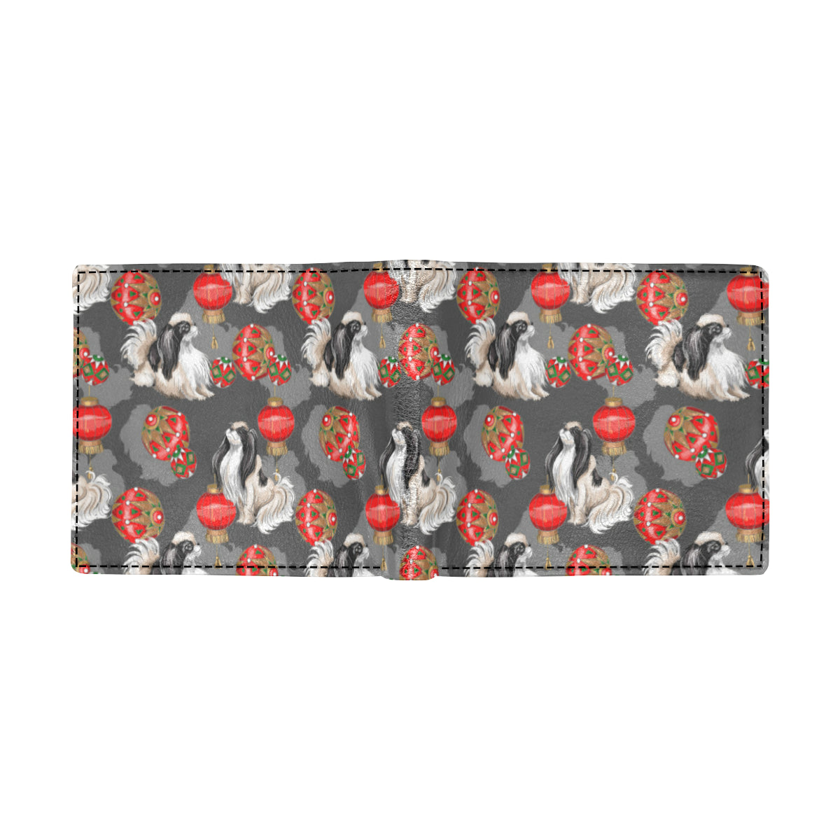 Japanese Chin Pattern Print Design 02 Men's ID Card Wallet