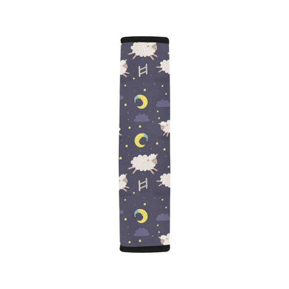 Sheep Night Pattern Print Design 02 Car Seat Belt Cover