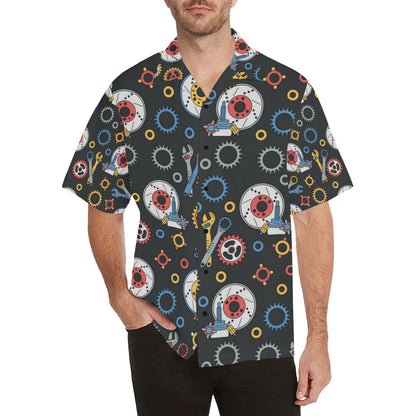 Mechanic Pattern Print Design 01 Men's Hawaiian Shirt
